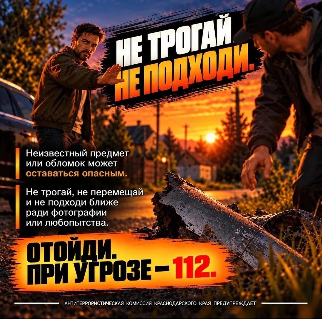 При обнаружении подозрительных предметов или обломков соблюдайте осторожность. Не допус...