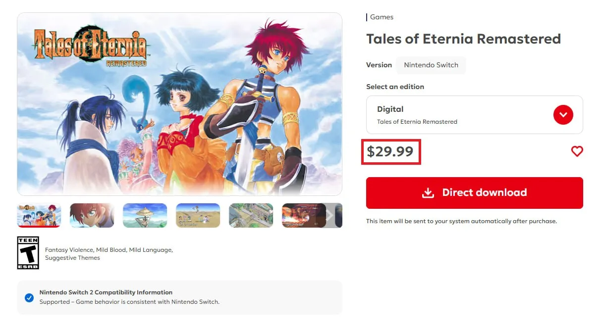 На Switch и Switch 2 состоялся релиз ремастера Tales of Eternia — в игре есть текстовый...