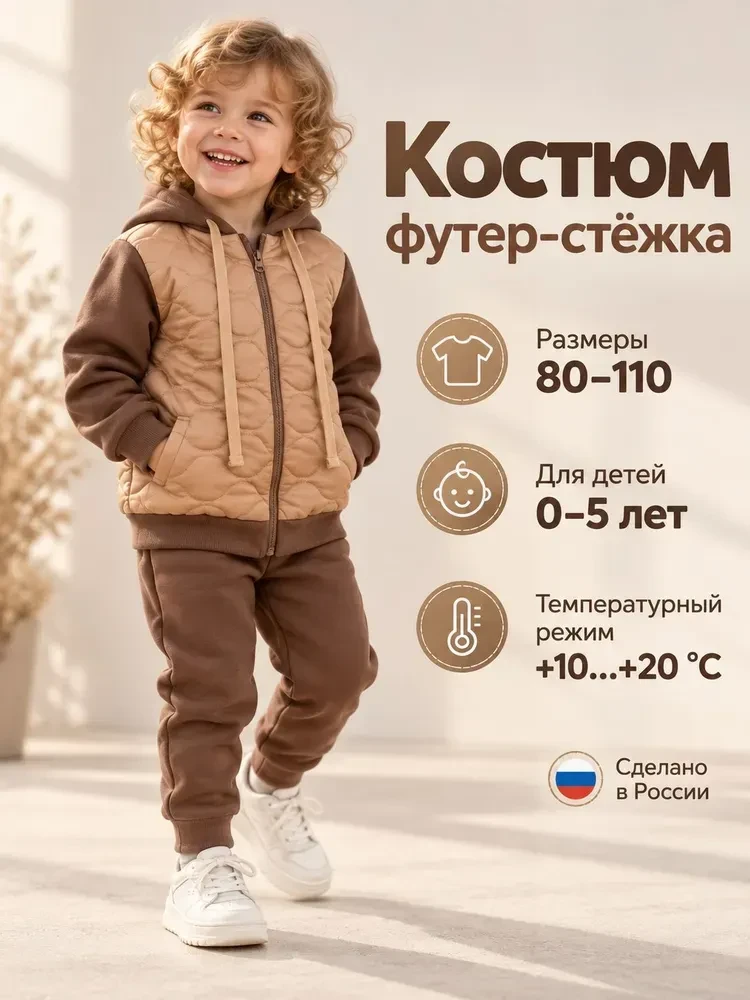 Костюм спортивный MiniLik футер с начёсом Куртка и Штаны  https://www.ozon.ru/product/k...