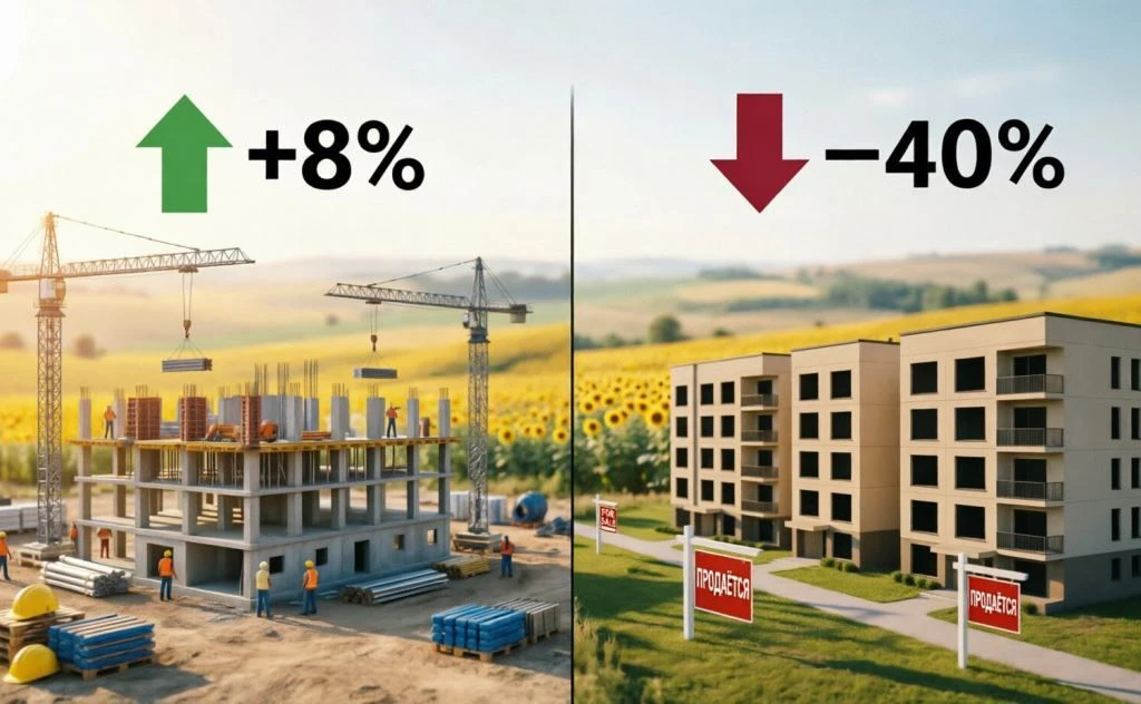 НА КУБАНИ ЗА ГОД ОБЪЁМЫ СТРОИТЕЛЬСТВА ОЩУТИМО ПОДРОСЛИ, А ПРОДАЖИ НОВОСТРОЕК СИЛЬНО СОК...