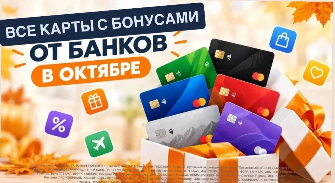 ⚡️ ВСЕ КАРТЫ С БОНУСАМИ В ОКТЯБРЕ