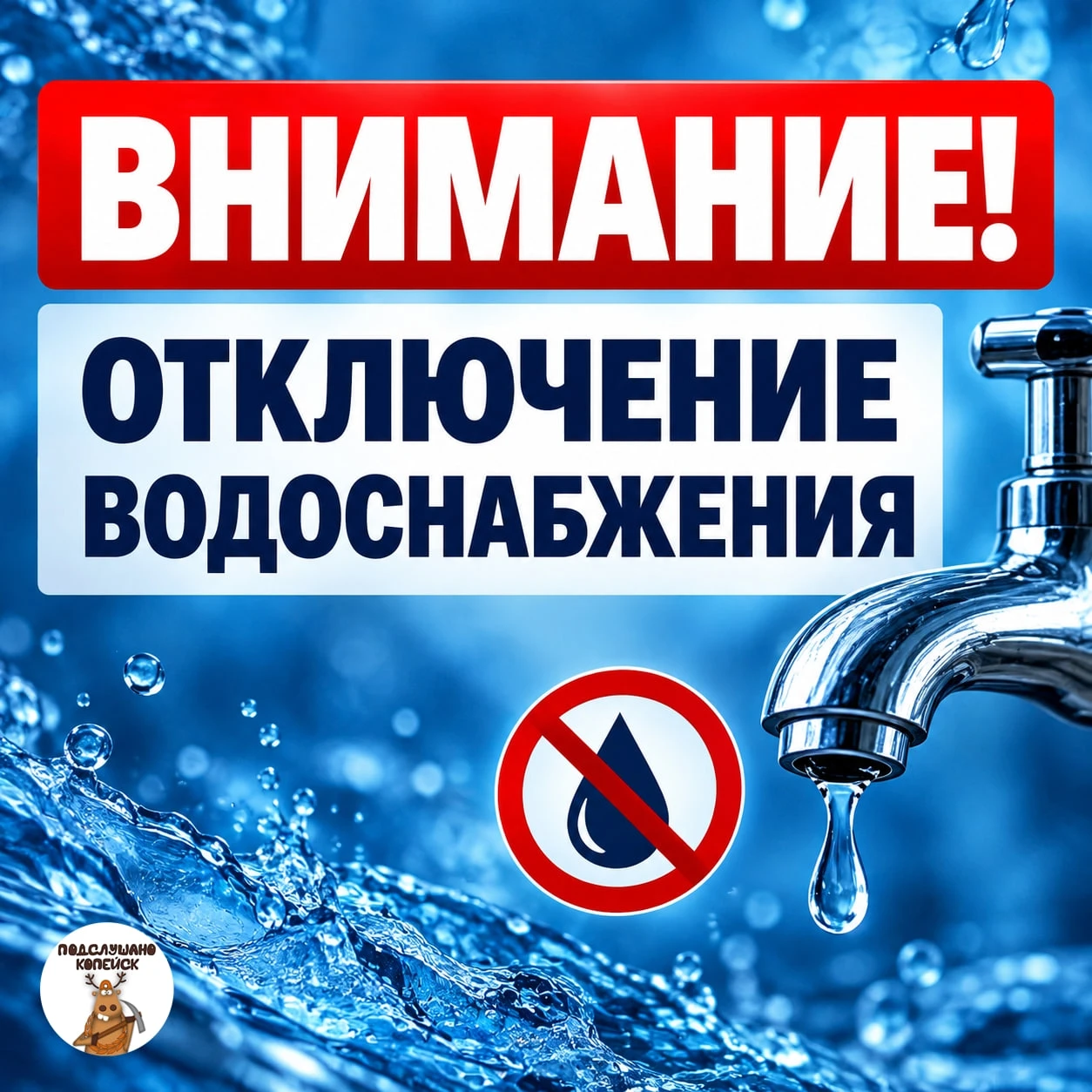 🚱 ВНИМАНИЕ! АВАРИЙНОЕ ОТКЛЮЧЕНИЕ ВОДЫ В ВАХРУШЕВО