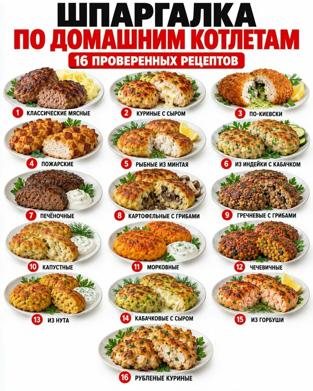 ШПАРГАЛКА ПО КОТЛЕТАМ