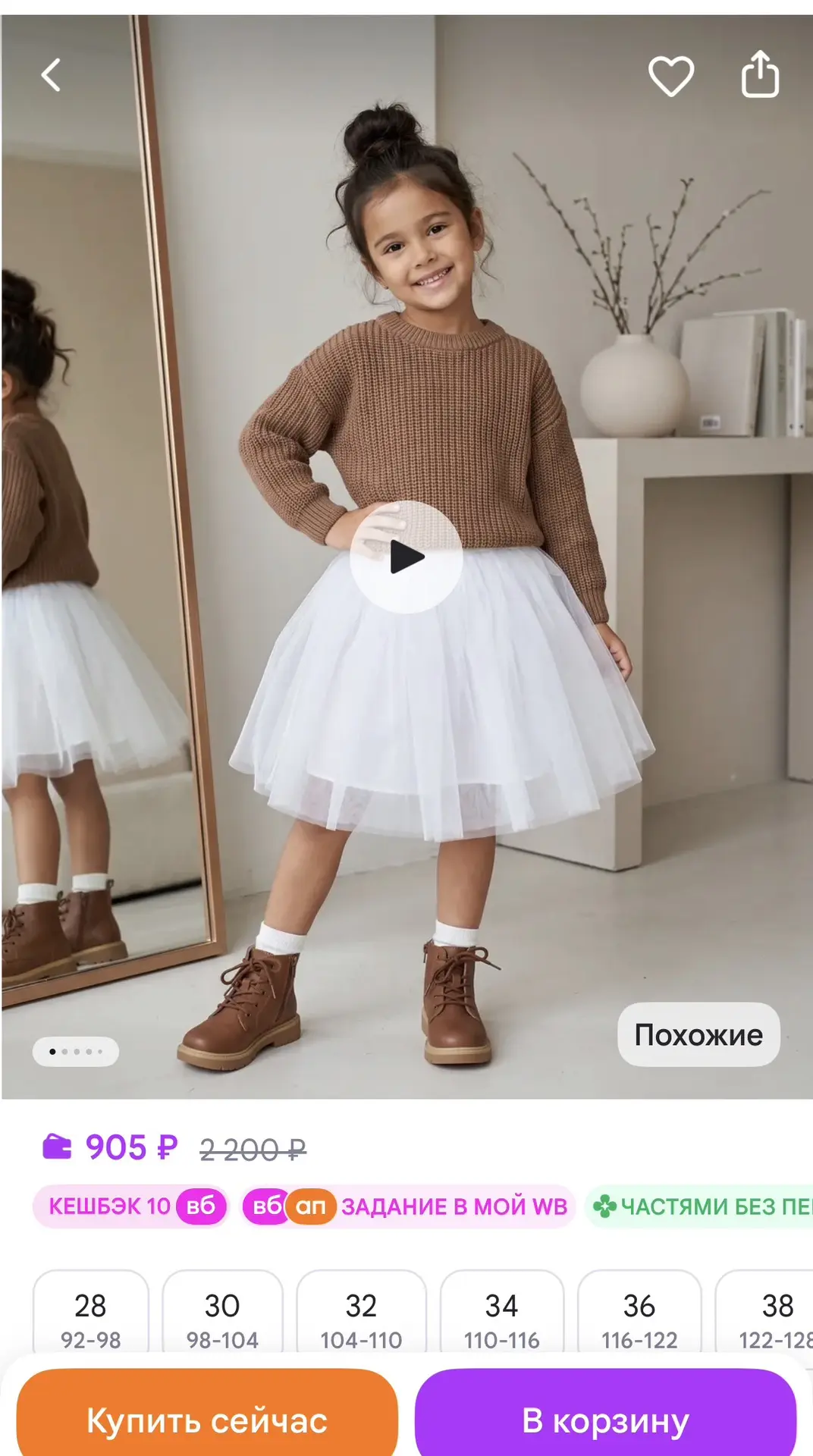 GU MA kids Юбка пачка пышная фатиновая