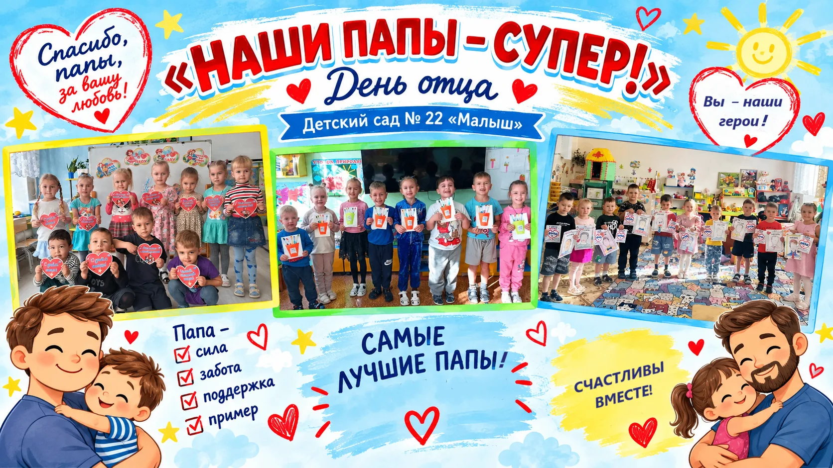 ✨В преддверии Дня отца, который в этом году отмечается 18 октября, детский сад №22 «Мал...