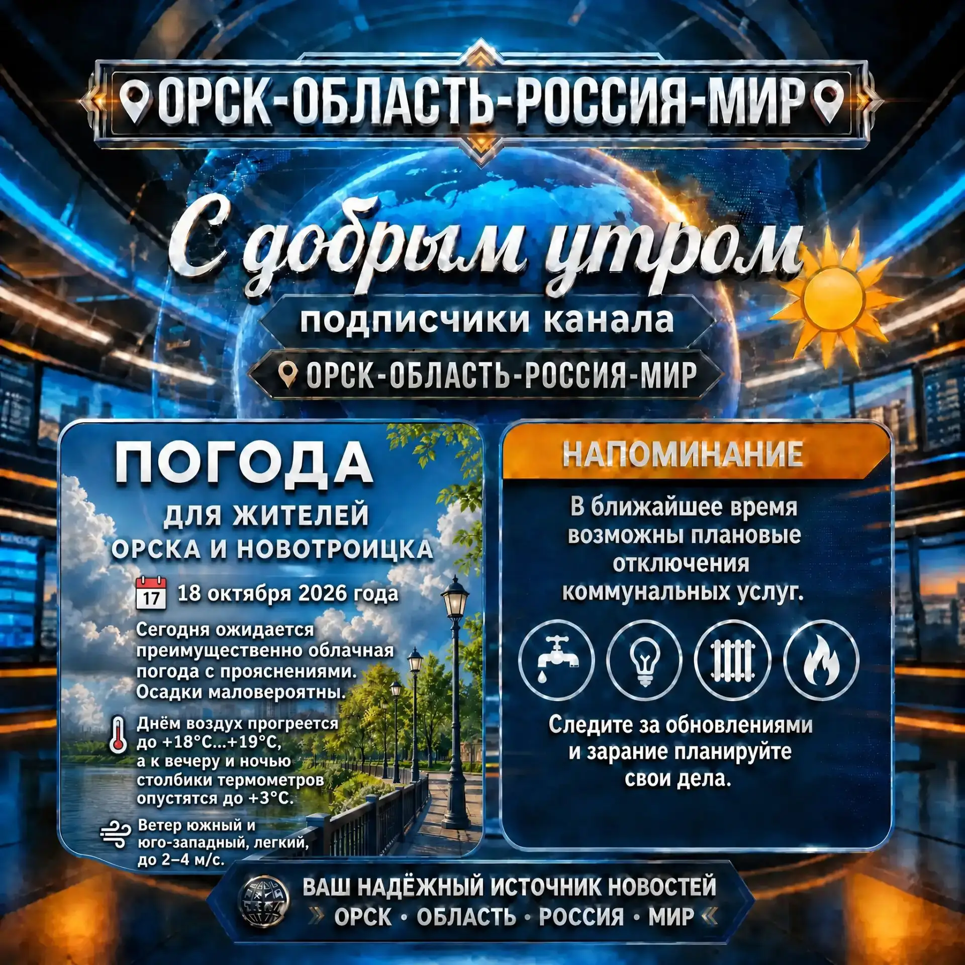 ☀️ Доброе утро, дорогие подписчики нашего канала 📌Орск-Область-Россия-Мир📌