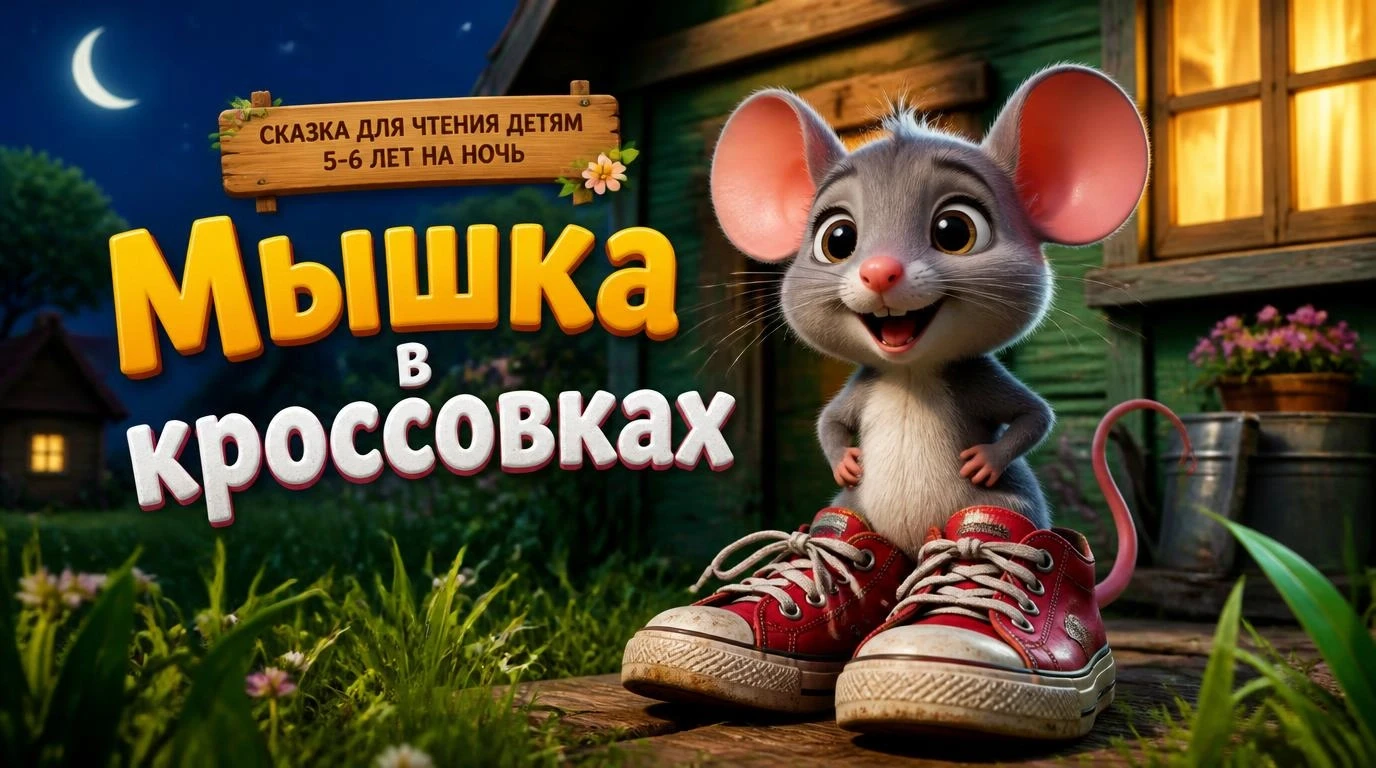 Сказка для чтения детям 5-6 лет на ночь: Мышка в кроссовках