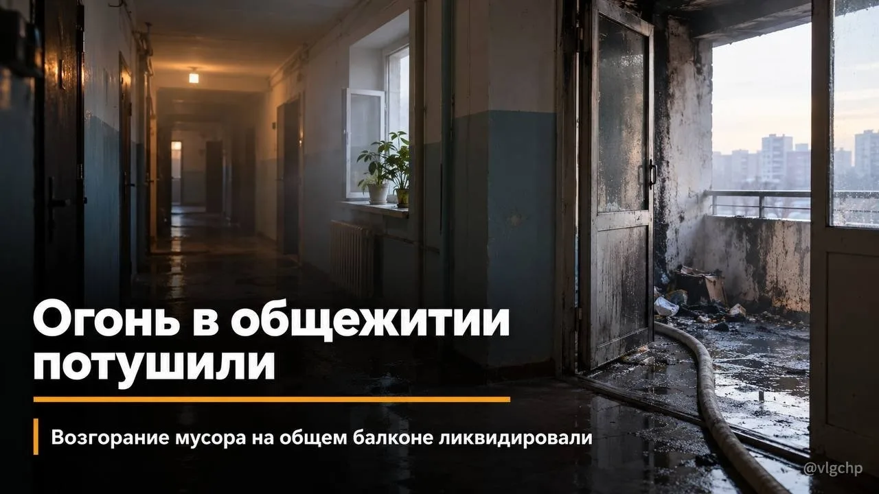 ⚡️В общежитии на улице Жолудева в Волгограде произошёл пожар.