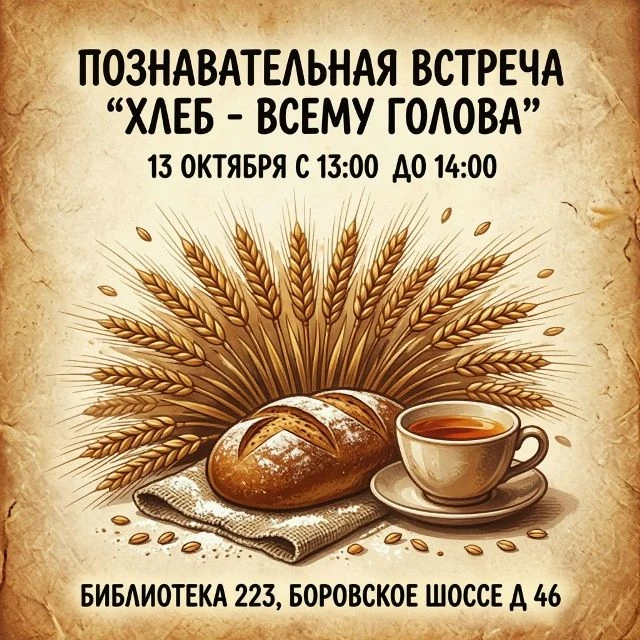 Познавательная встреча "Хлеб - всему голова" пройдет в районе Ново-Переделкино