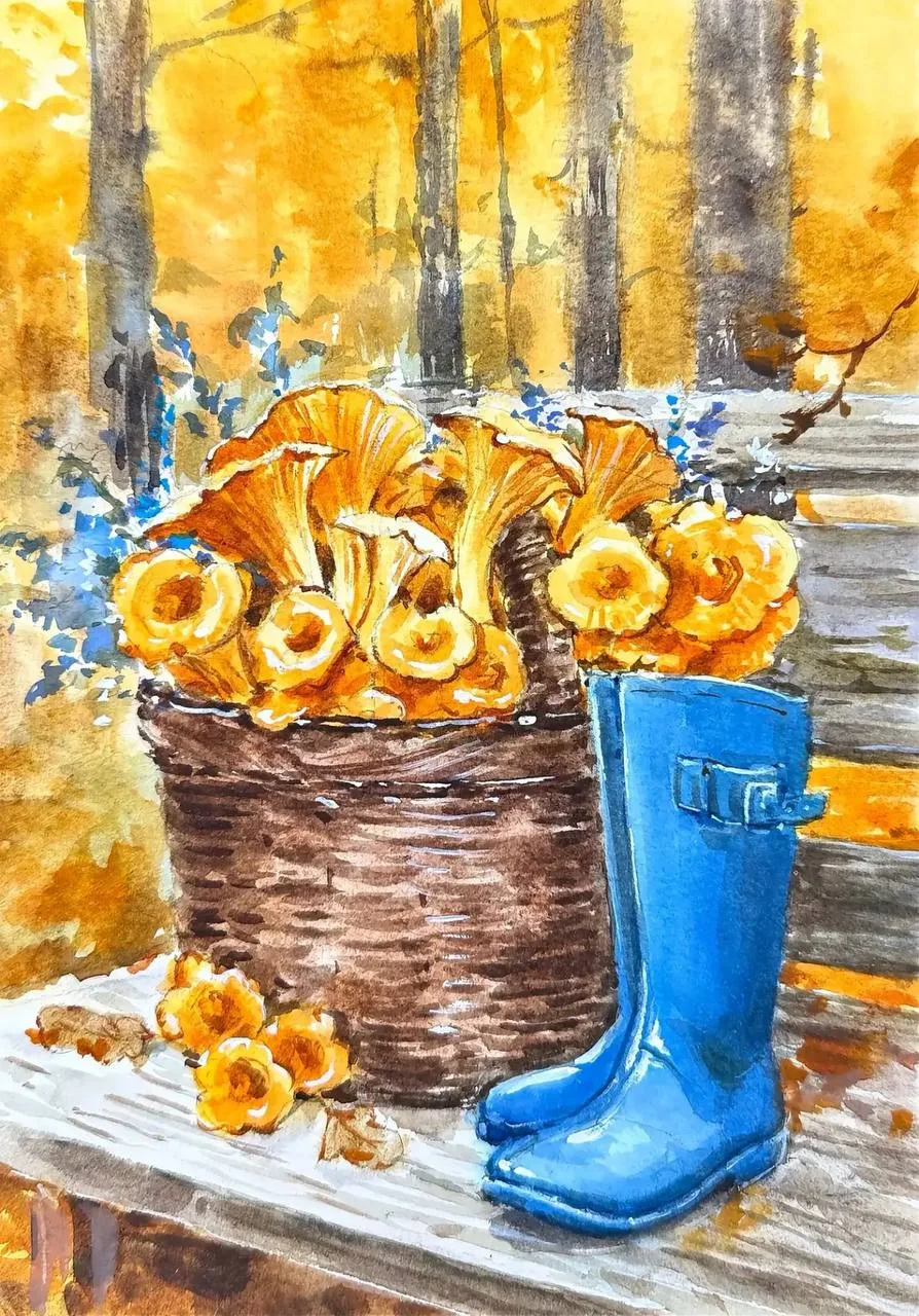 💛🧡 Жёлтый и оранжевый в акварели - это чистое солнце, тепло и уют!