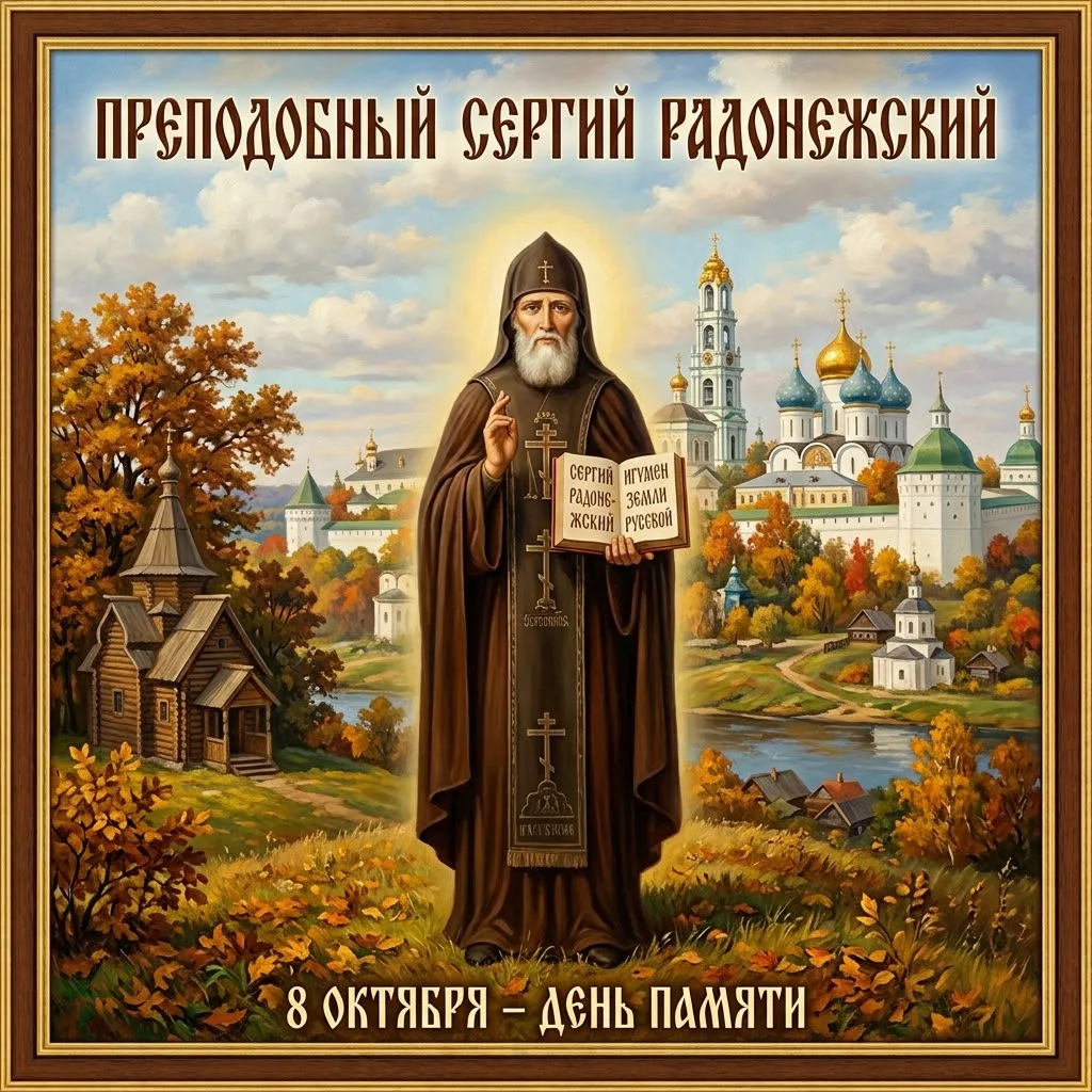 🙏 8 октября — день памяти преподобного Сергия Радонежского, одного из самых почитаемых...