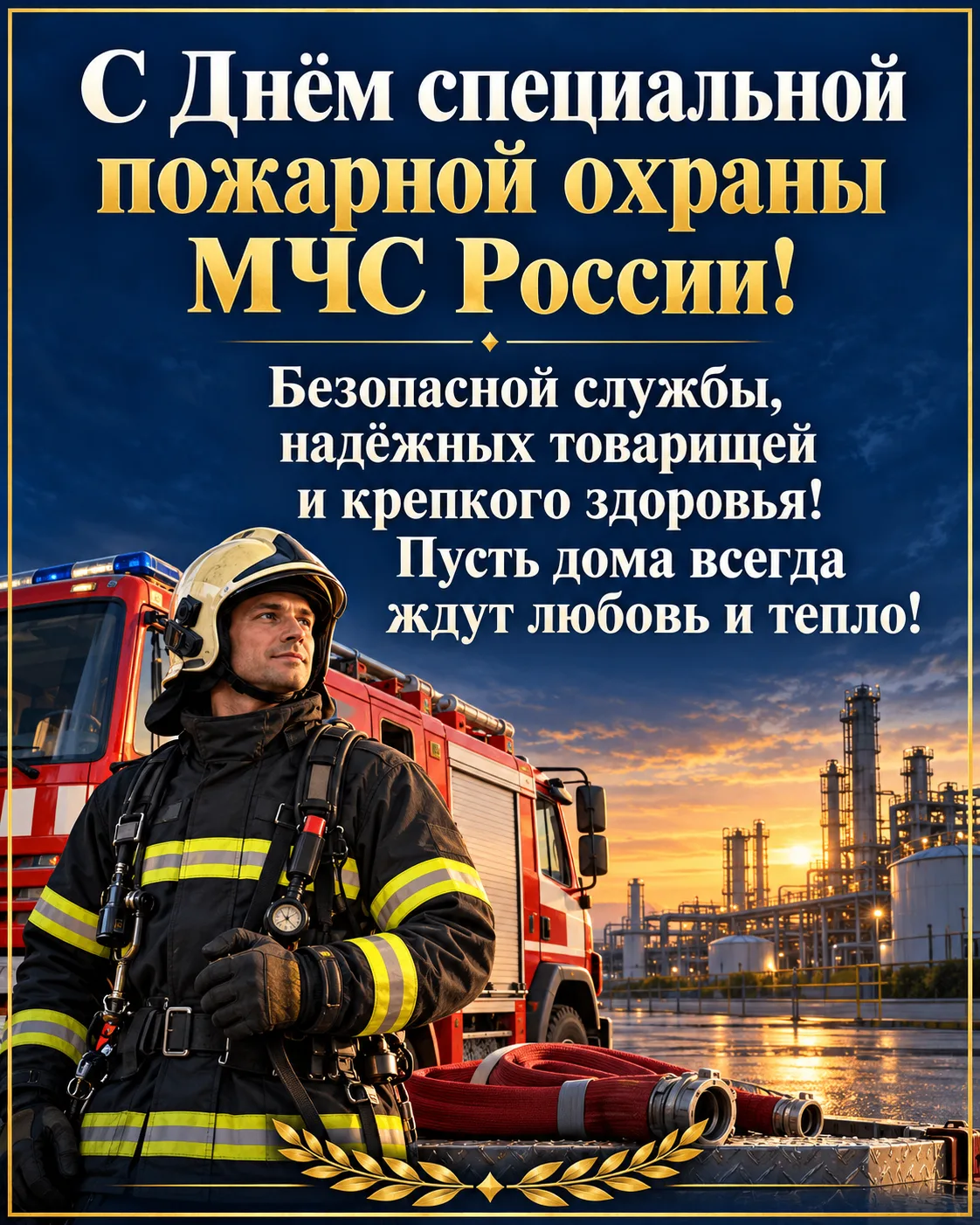 🚒 Спасибо за мужество и службу! Пусть каждый выезд заканчивается благополучным возвращ...