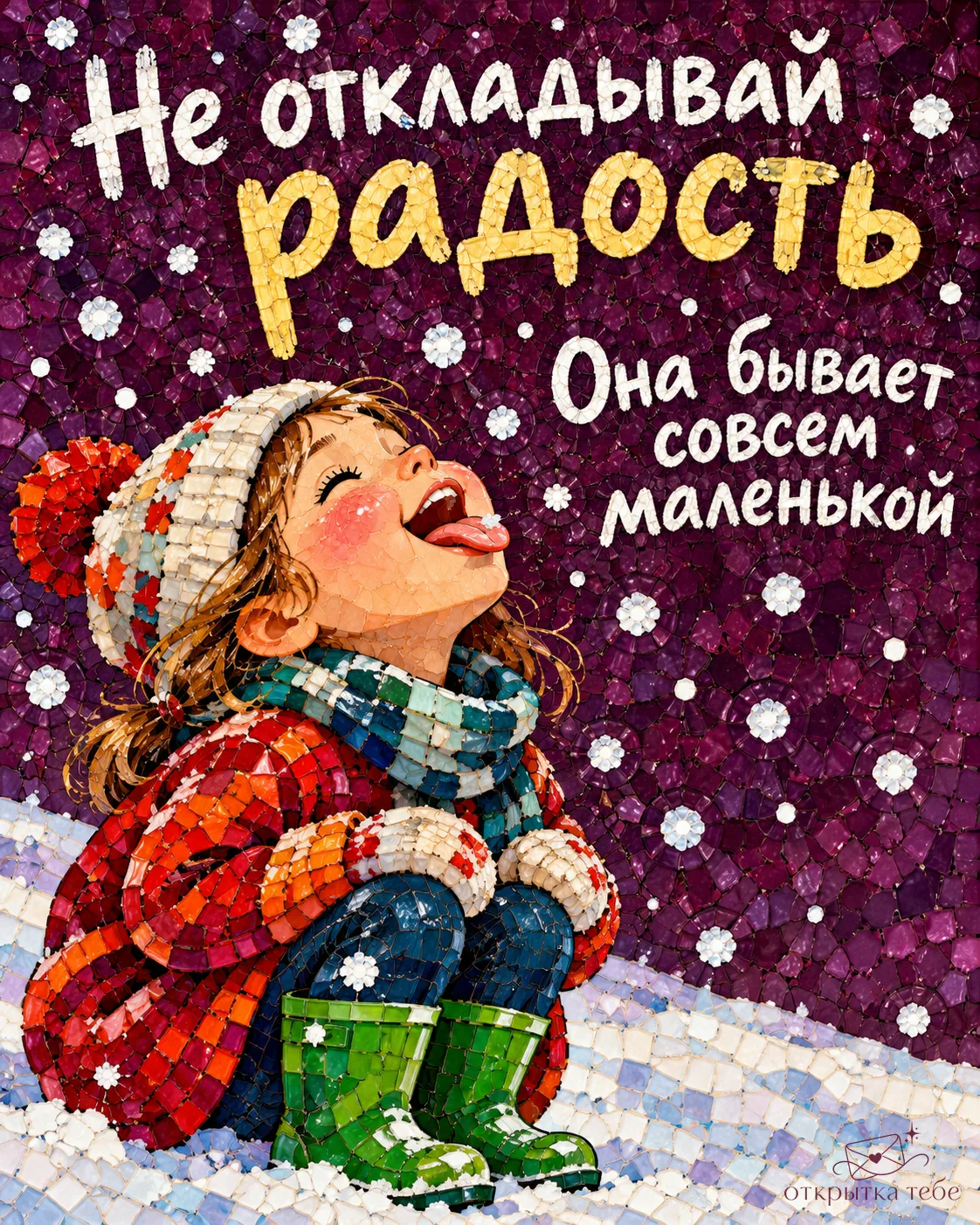 Смешинка, любимая песня, первый снежок — пусть у тебя найдётся своя радость сегодня 😊