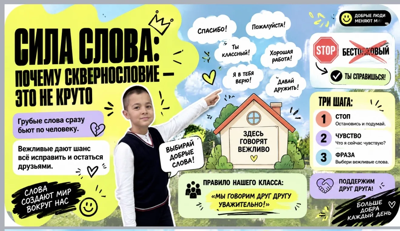 4 «Б» в рамках программы «Орлята России» провёл классный урок на тему «Сила слова: поче...
