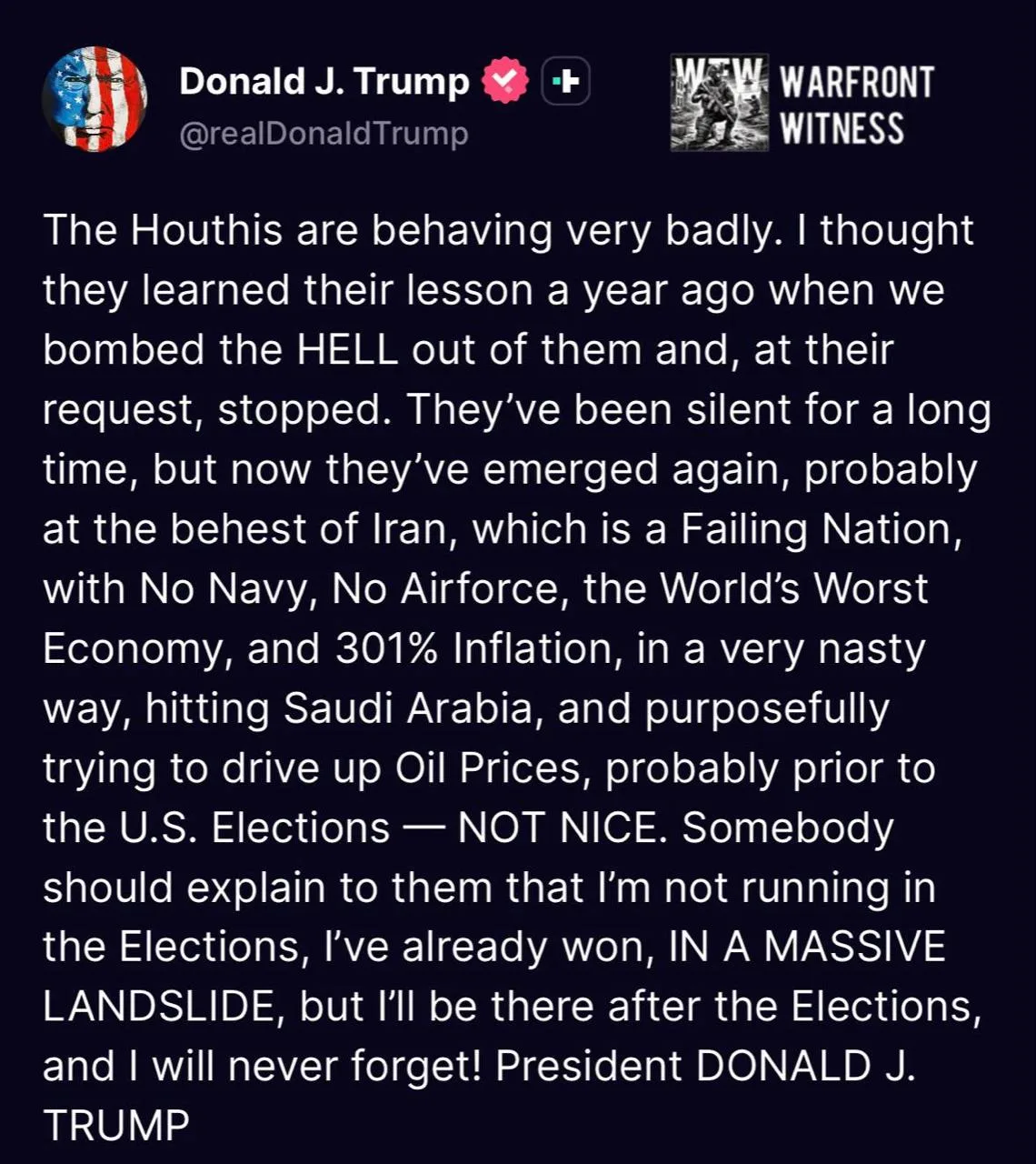 🇺🇸🇾🇪🇸🇦 Трамп: