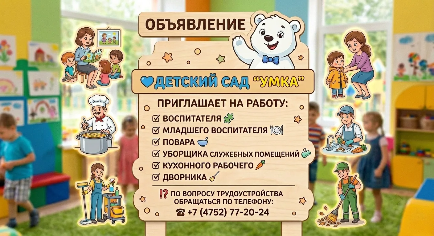 💙Детский сад "Умка" приглашает на работу: