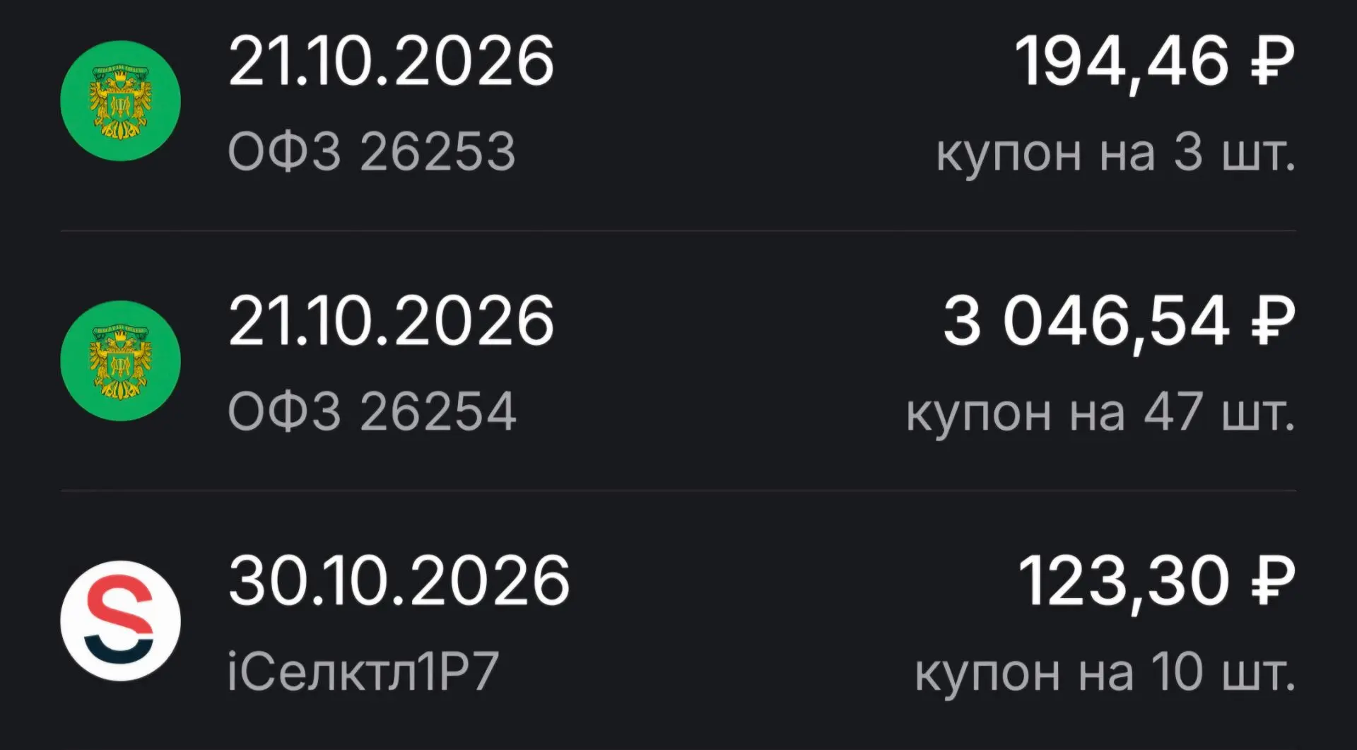 Жду 21.10.2026. Получим купонами более 3000 рублей.  Реинвестирую. Итого в облигации бу...
