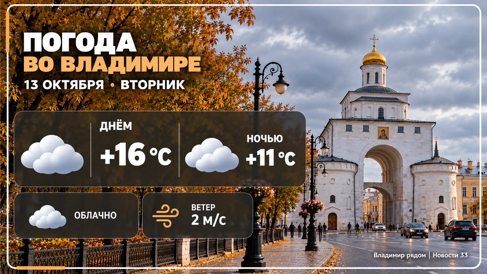 ☁️ Погода во Владимире на 13 октября