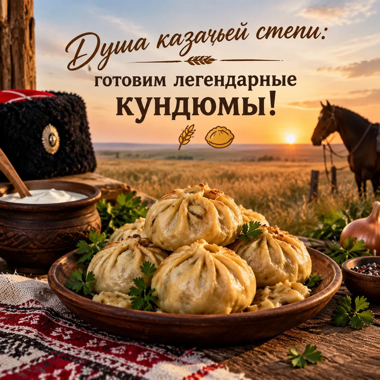 Душа казачьей степи: готовим легендарные кундюмы! 🌾🥟