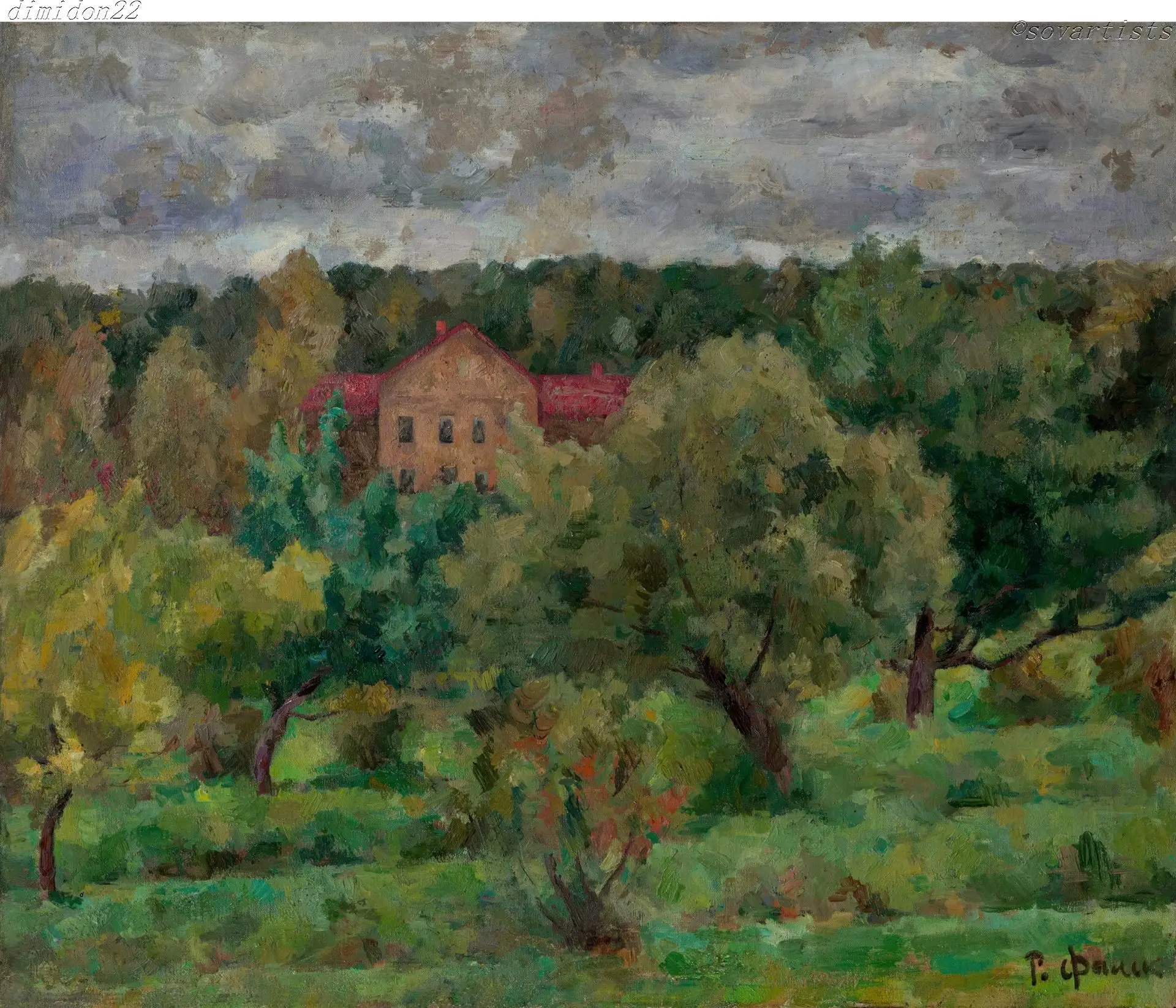 Фальк Роберт Рафаилович (27.10.1886, Москва - 01.10.1958, там же). «Пасмурный день». 19...