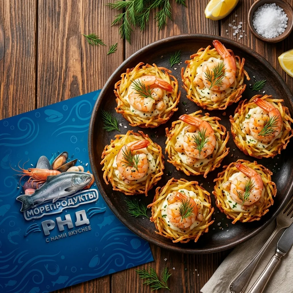 👨‍🍳📖 🍤🥔 КРЕВЕТКИ В КАРТОФЕЛЬНЫХ ГНЁЗДАХ😍