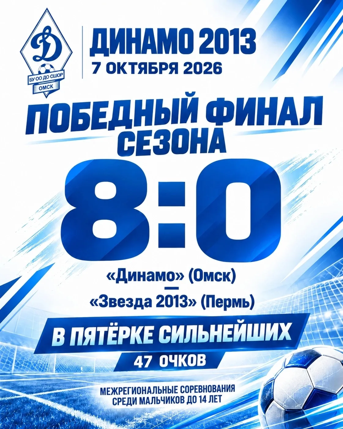 ⚽ Восемь голов — и «Динамо» 2013 г.р. в пятёрке сильнейших!