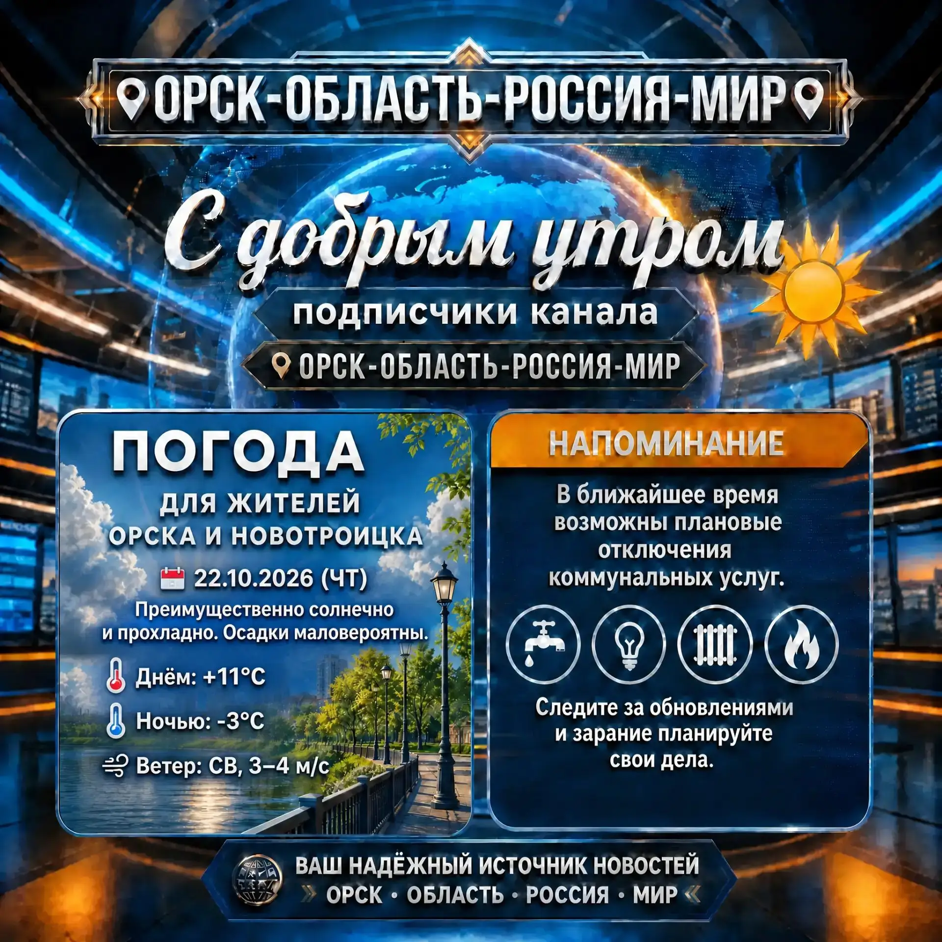 ☀️ Доброе утро, дорогие подписчики нашего канала 📌Орск-Область-Россия-Мир📌