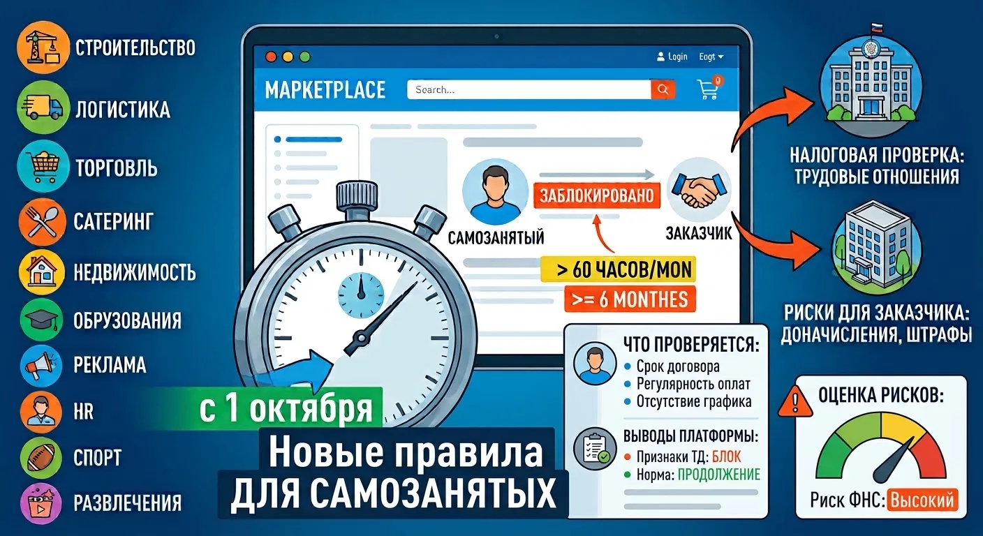 С 1 октября маркетплейсы, агрегаторы и сервисы подработки начинали отслеживать самозаня...