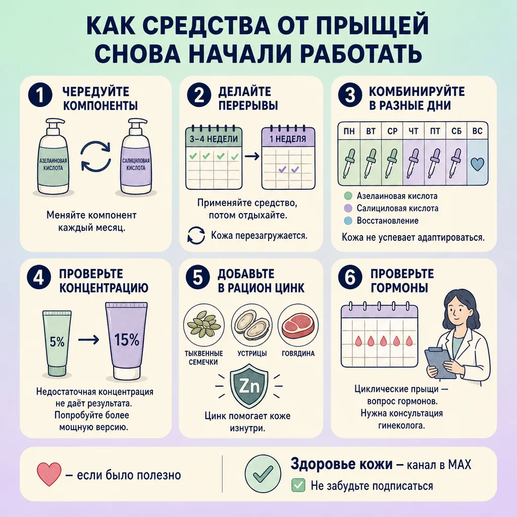 🧴 Почему средства от прыщей перестают работать через месяц