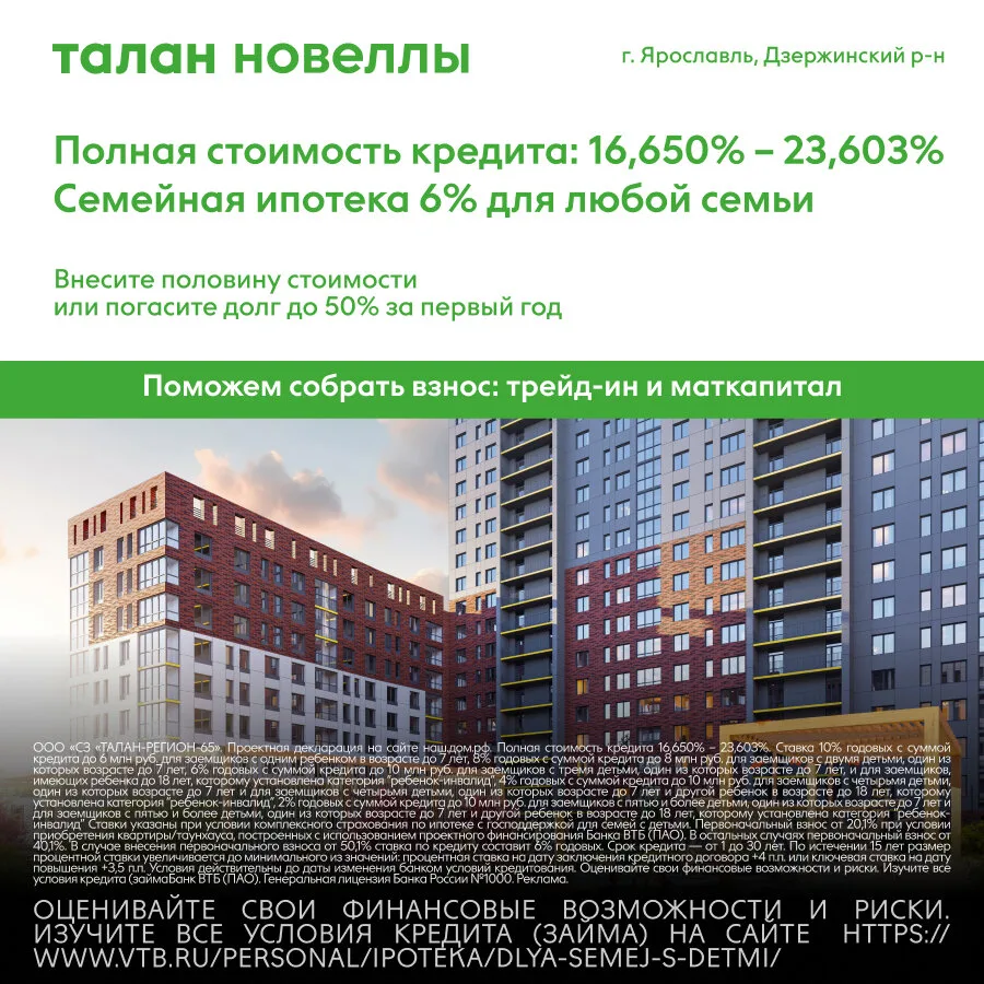 Семейная ипотека по старым условиям в «Новеллах»