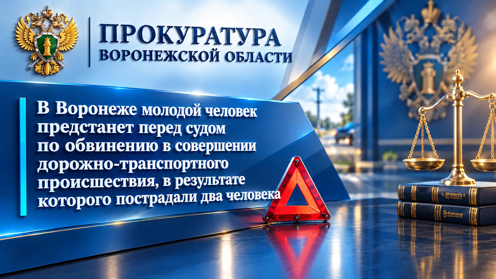 В Воронеже молодой человек предстанет перед судом по обвинению в совершении дорожно-тра...
