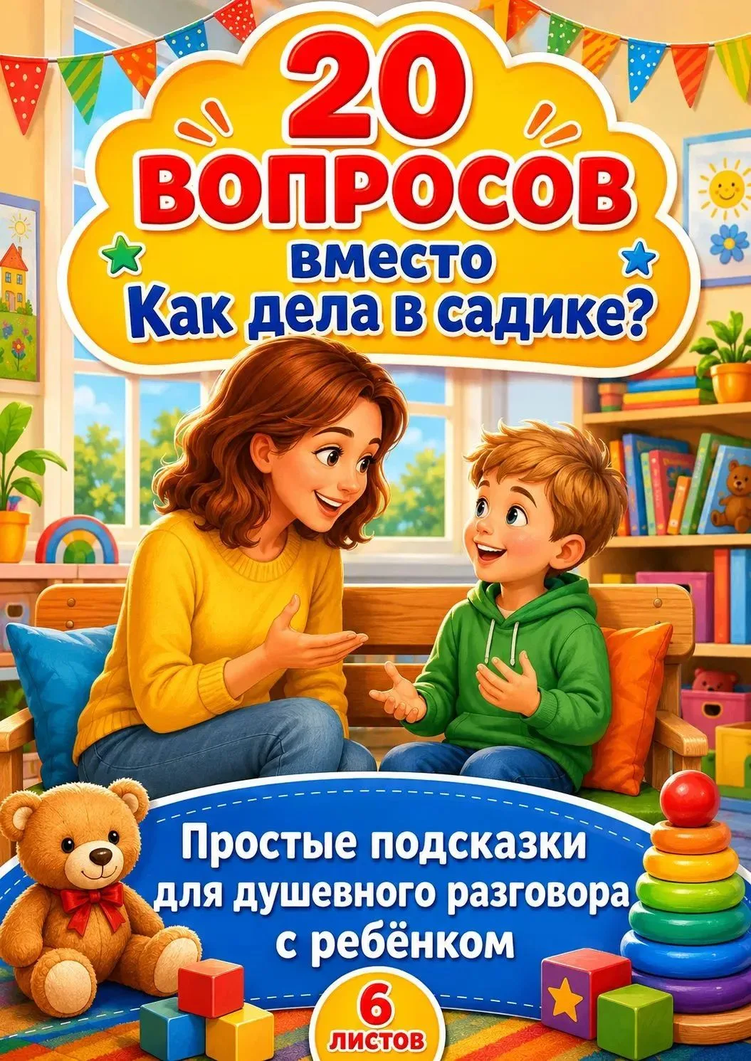 🍁Простые подсказки для родителей для душевного разговора с ребёнком. Все подсказки в к...