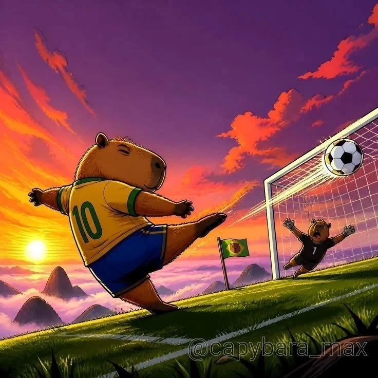 Капибары любят играть в футбол ⚽️