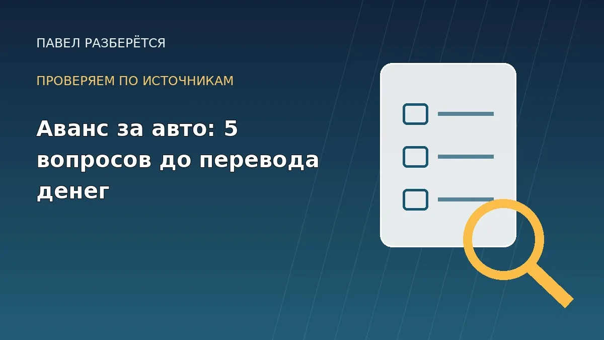 АВАНС ЗА АВТО: 5 ВОПРОСОВ ДО ПЕРЕВОДА ДЕНЕГ