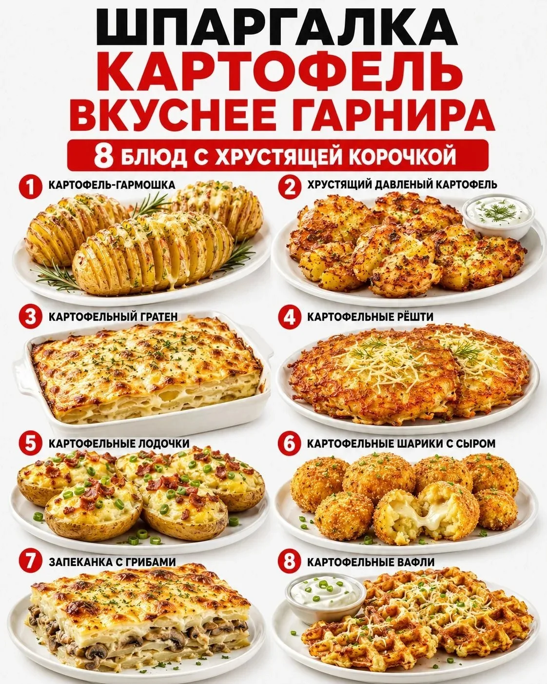 🥔 ШПАРГАЛКА: КАРТОФЕЛЬ ВКУСНЕЕ ГАРНИРА ❤️