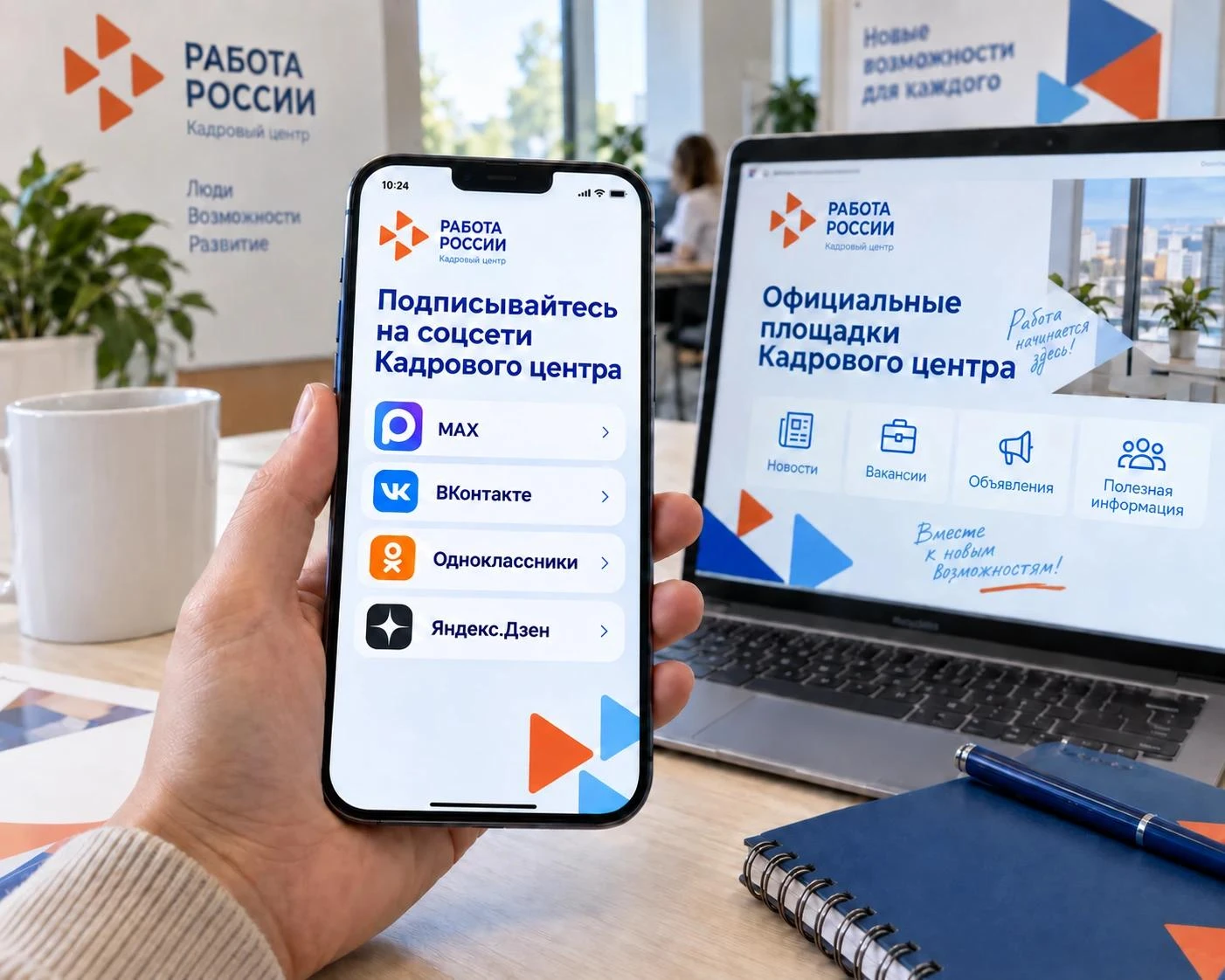 📲 У Кадрового центра много адресов. И все — в вашем телефоне!