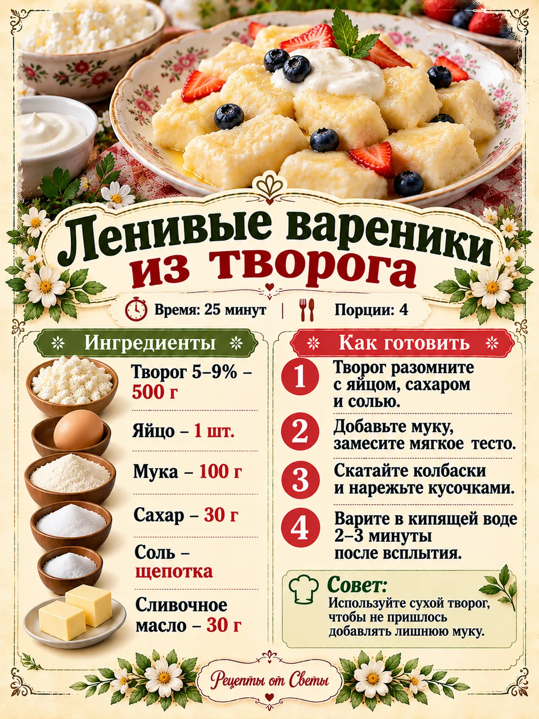 🥟 Ленивые вареники из творога, когда хочется домашней вкуснятины, а лепить каждый варе...