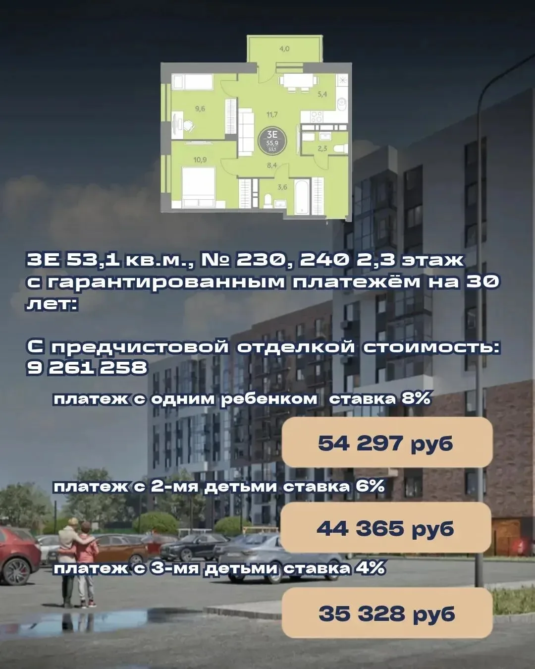 Квартиры с гарантированной ставкой на 30 лет❗️
