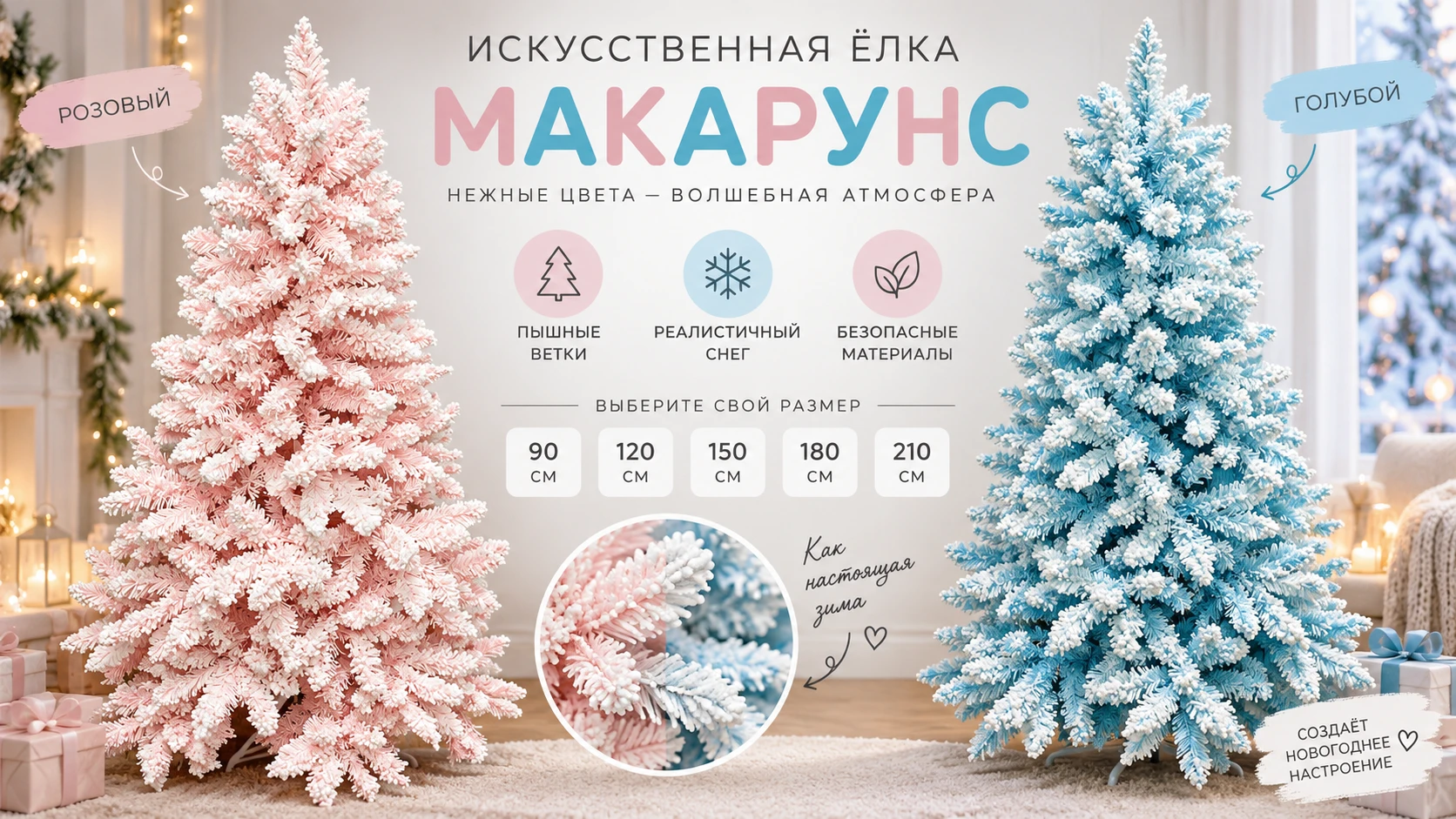 🎄 Ёлка «Макарунс» — тот самый вайб, когда хочется уюта и чего-то необычного! 💙💖