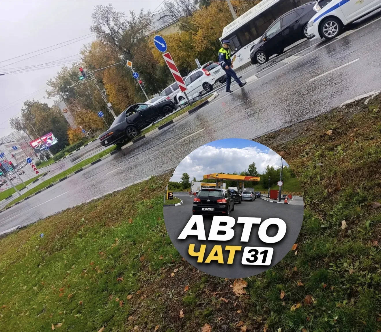 ДТП сегодня со спуска с моста, перед Гражданским проспектом.