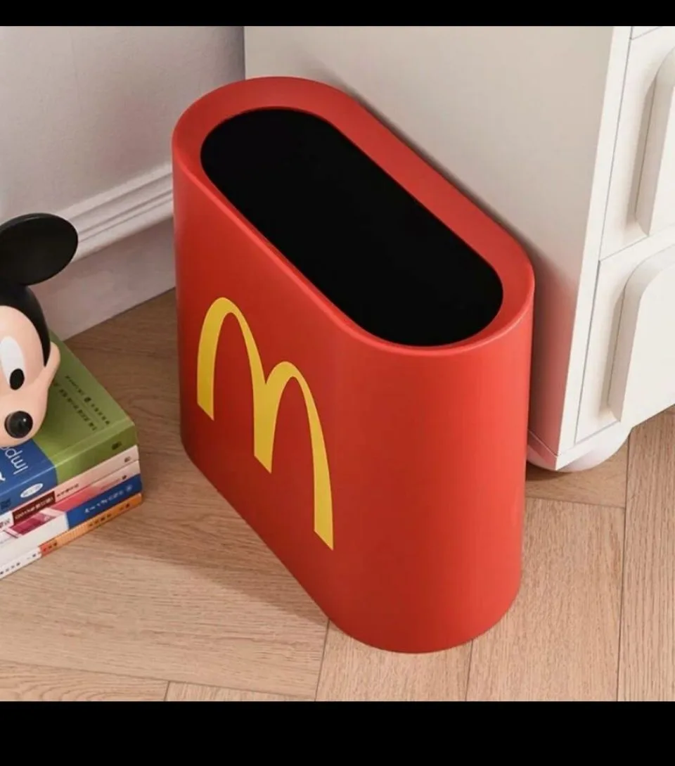 Мусорное ведро mcdonalds home, 10 литров, овальное, красное, пластик