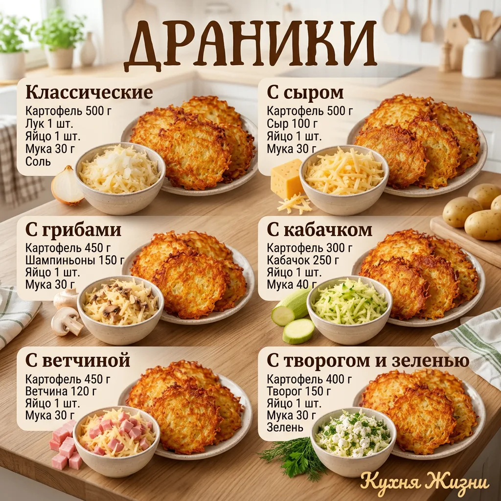 ✅Для любителей Драников ,лучшие рецепты!!!