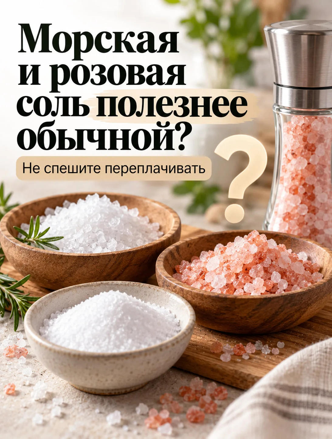 🧂 Морская и розовая соль полезнее обычной?