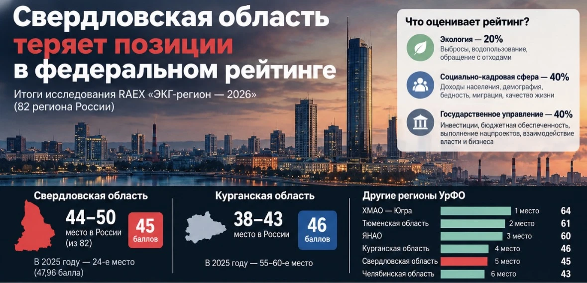 Курганская область обошла Свердловскую в федеральном рейтинге устойчивого развития
