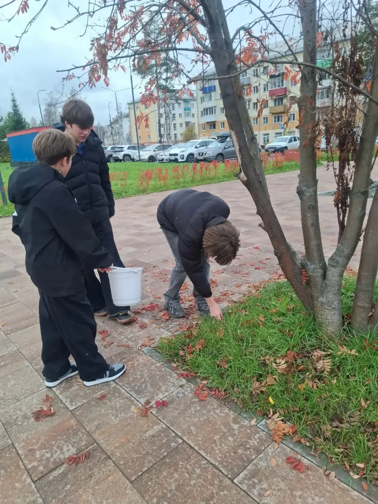 🍂В рамках экологической акции школьный волонтерский отряд организовал субботник на пло...
