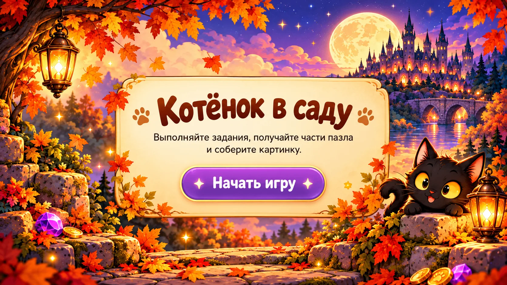 🐱 «Котёнок в саду» — образовательная игра-пазл по математике