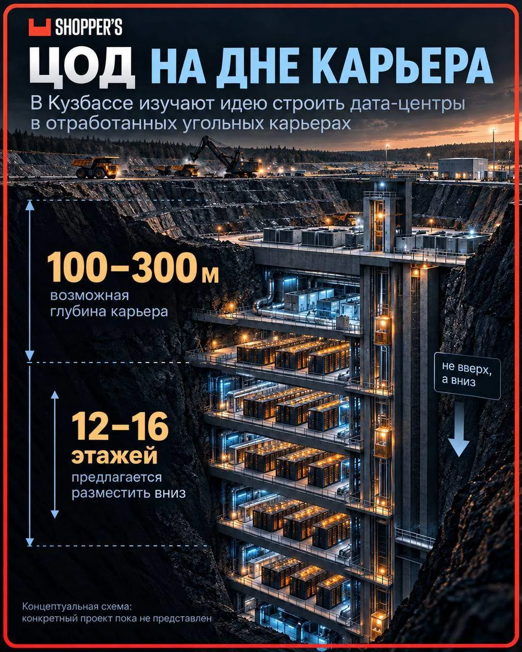 💻 Дата-центры можно строить в отработанных угольных карьерах, заявил губернатор Кемеро...