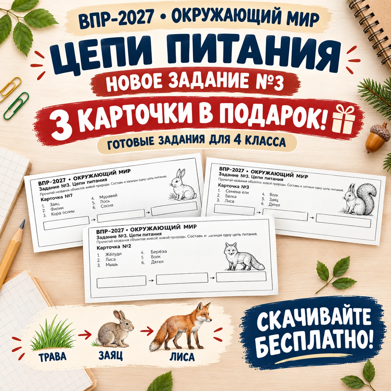 🌿 ВПР-2027. ОКРУЖАЮЩИЙ МИР — НОВОЕ ЗАДАНИЕ №3!