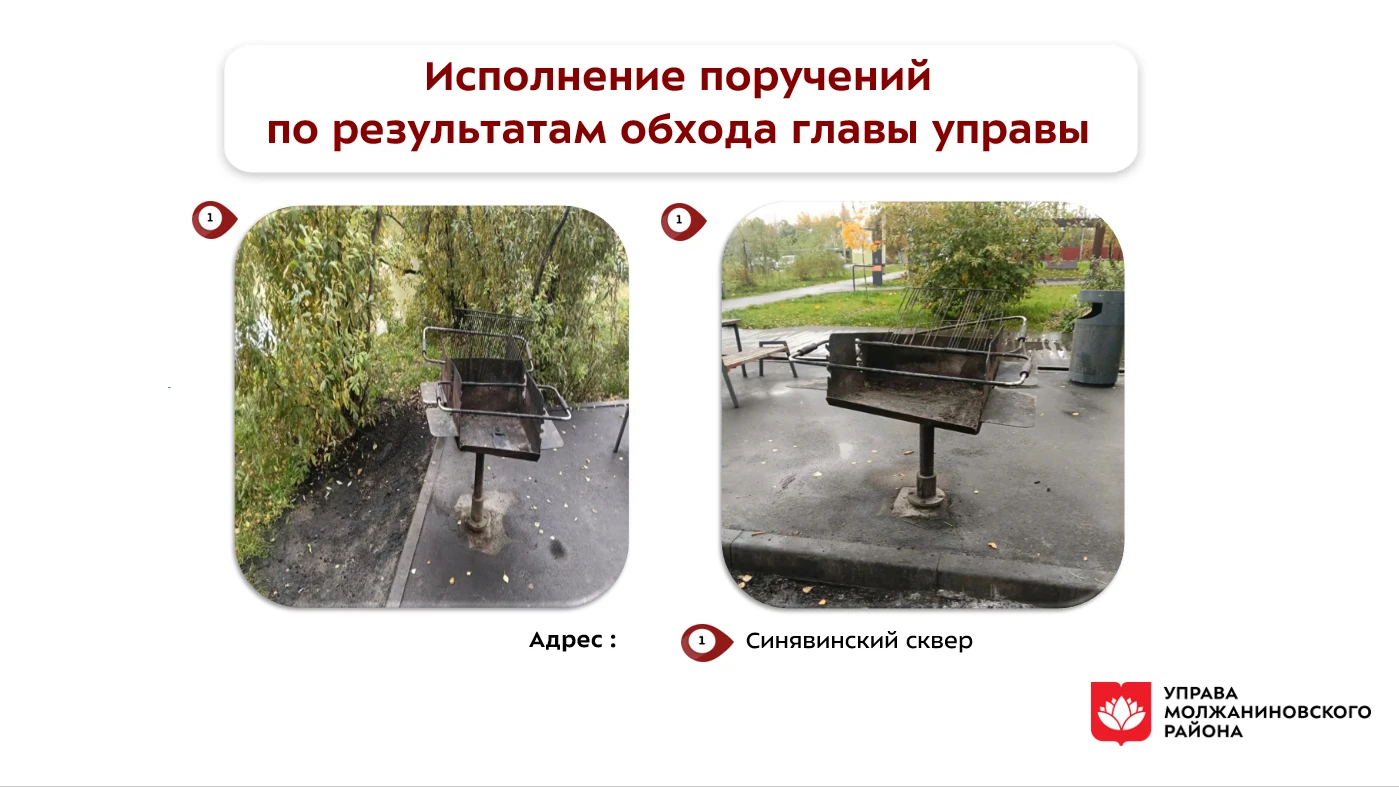 Выполнение поручений по итогам обхода территории