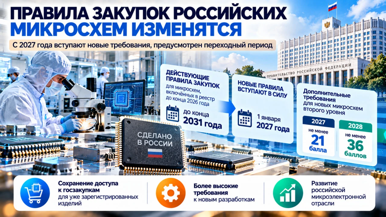Правила закупок микросхем российского производства изменяться, но власти предусмотрели ...